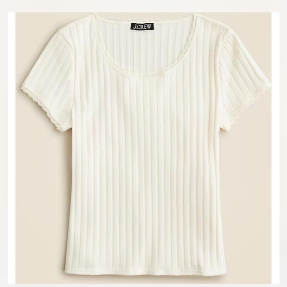 J. Crew Tops - J. Crew Women's White Pointelle Ribbed Top